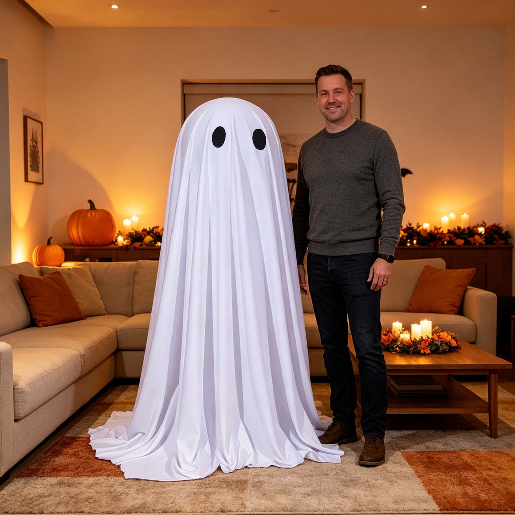 Aurorax Early Halloween Decorations Outdoor,Ghost Halloween Decoration 2 ft Realistic Waterproof Ghost Decor for Front Porch Yards Gardens Lawn Black