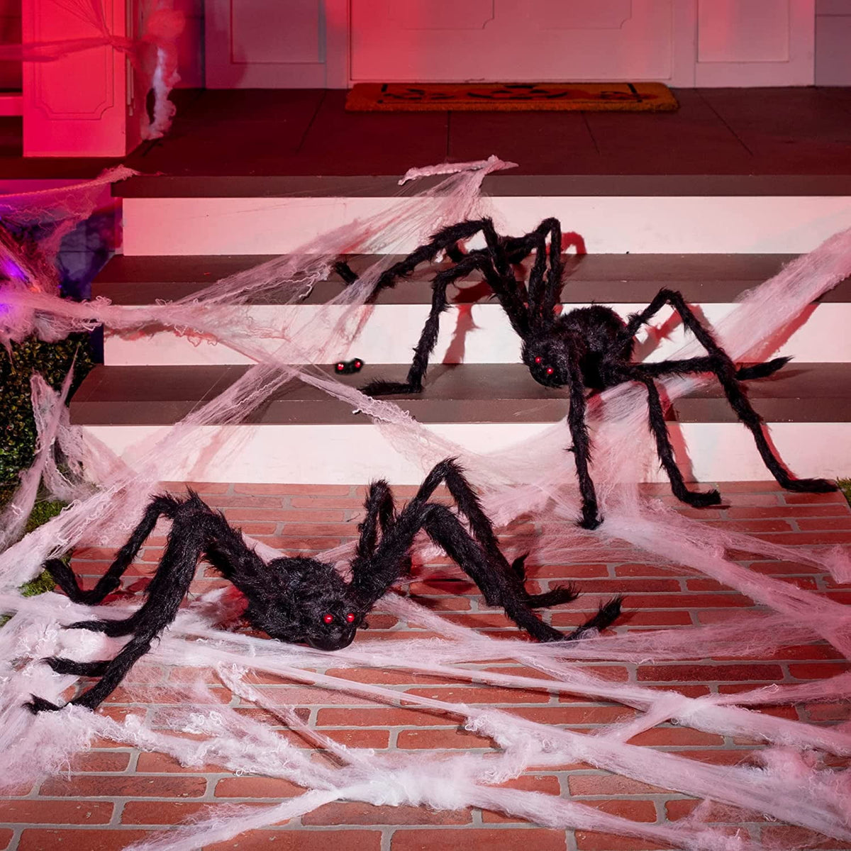 Ayieyill 79 In Giant Spider Halloween Decorations Outdoor, Scary Large Spider for Halloween Yard Decorations, Haunted House Props, 1pc