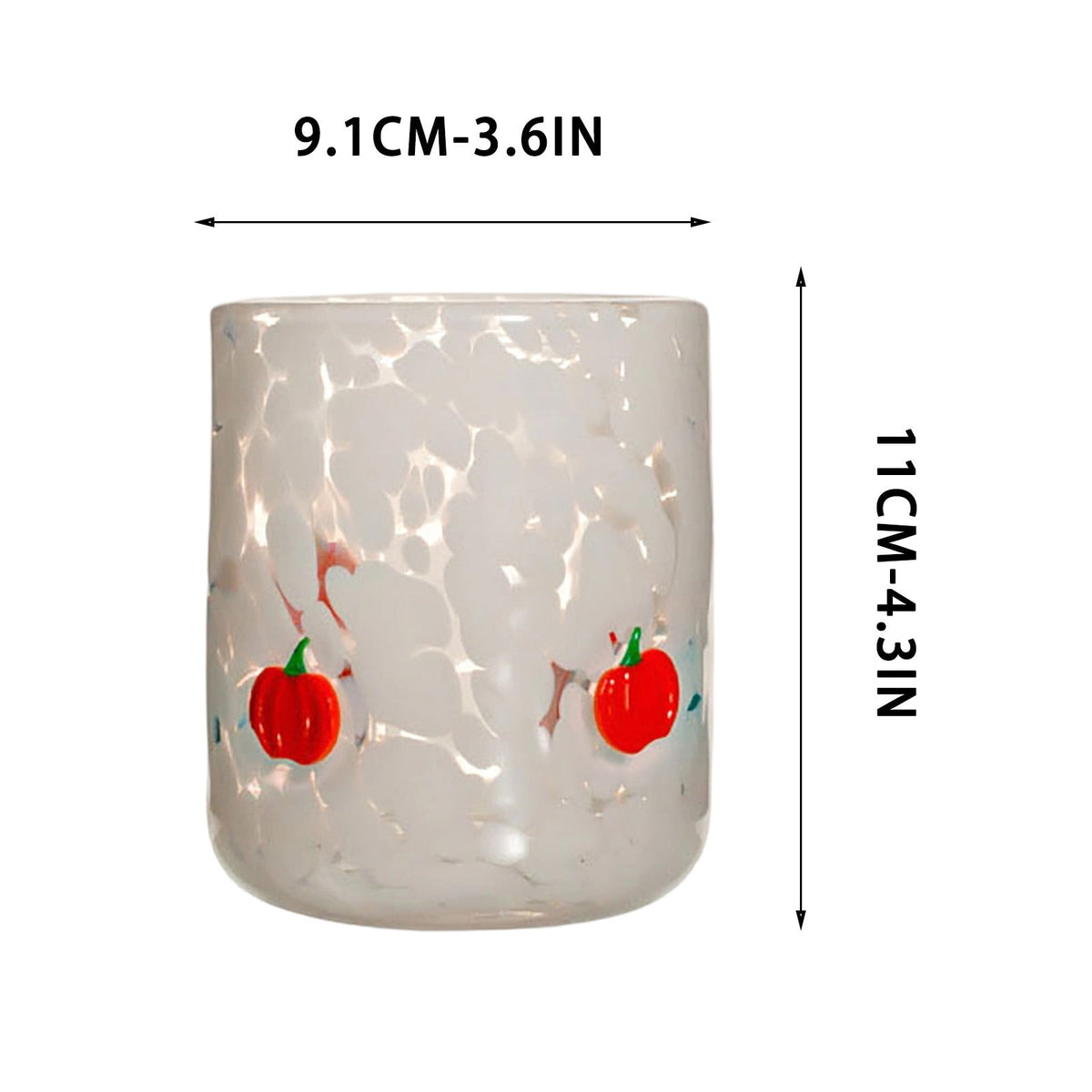 Qocolcyl Halloween Icon Glass Cups - 3.5x4.7in Ghost Bat Snake Pumpkin Icon Juice Stemless Wine Glasses Double Old Fashioned Hand Blown Drinking Cups for Halloween Party Gift
