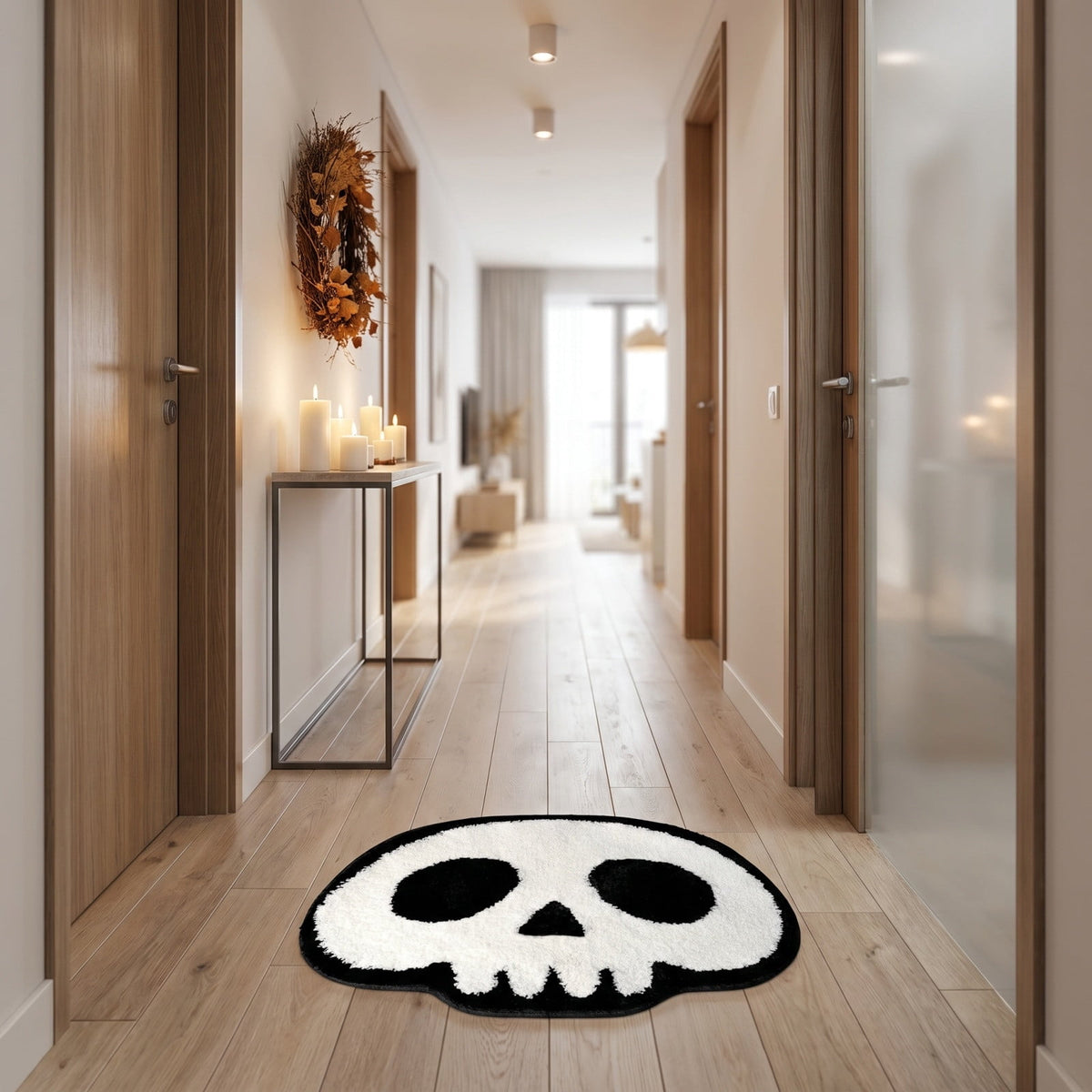 Halloween Decor White Ghost Rug 24x16 inches, Handmade Tufted Fluffy Aesthetic Area Rugs, Cute Soft Cool Non Slip Floor Carpet Bath mat, Living Room, Bathroom, playroom, Kitchen