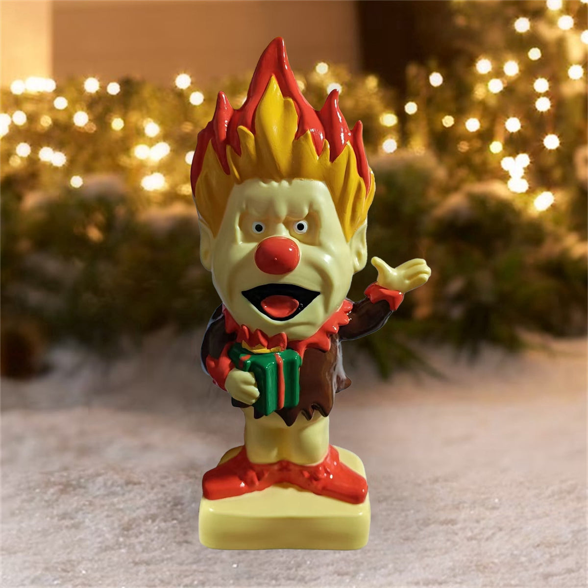 LED Lighted Blow Mold Holiday Figurine Vintage Style Glowing Character Ornament for Halloween Indoor Winter Home Decoration, 12 Inch