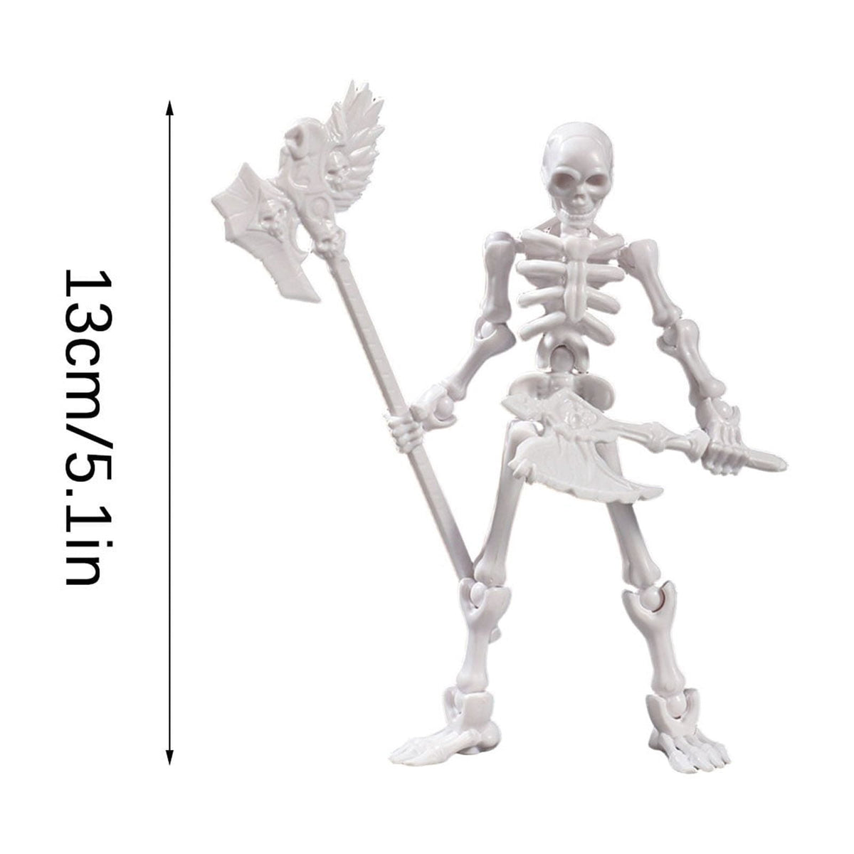 Skeleton Movable Model With Complete Articulated Joints For Easy And Free Posing To Create Any Scene, Equipped With A Variety Of Weapons Such As Axe To Customize Your Display And