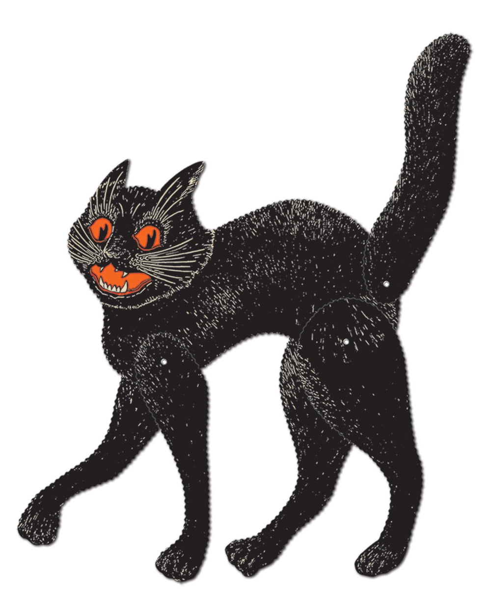 Retro Vintage Halloween Jointed Scratch Cat 20 inches - 1 per pack