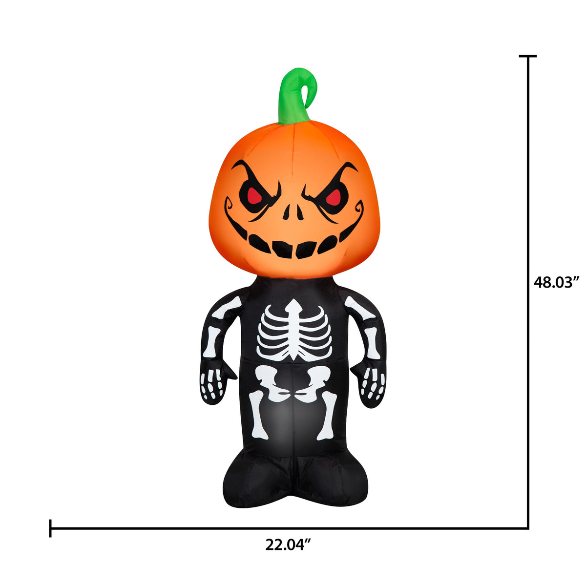 Pumpkin Skeleton Airblown Yard Inflatable, Multicolor, 4', Halloween by Way To Celebrate