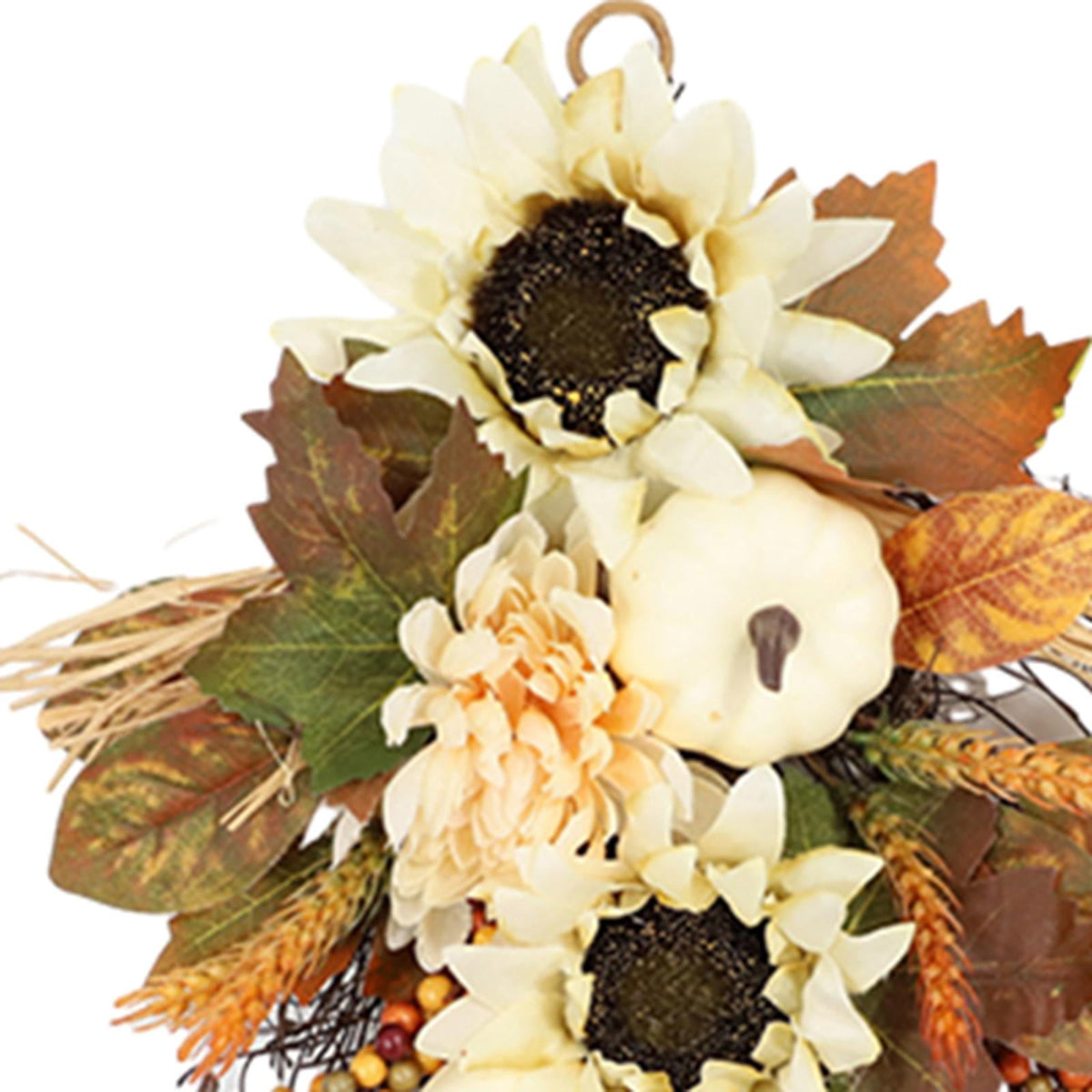 Artificial Wall Swag Fall Harvest Swag Wreath Ornaments Teardrop Wreath Garland for Porch Eaves Stairs Outdoor and Indoor Festivals Window 50cm