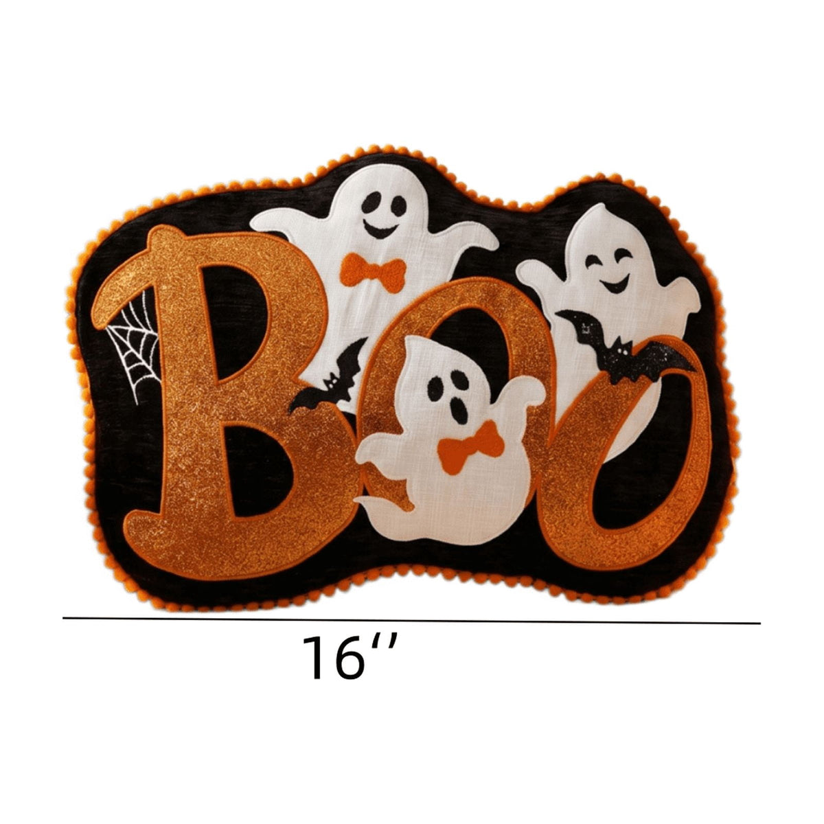 Cute Reading Ghost Plush Throw Pillow, Halloween Book & Pumpkin Bucket Ghost Stuffed Cushion, Spooky Season Decorative Pillow, for Sofa, Bedroom, Party Decor