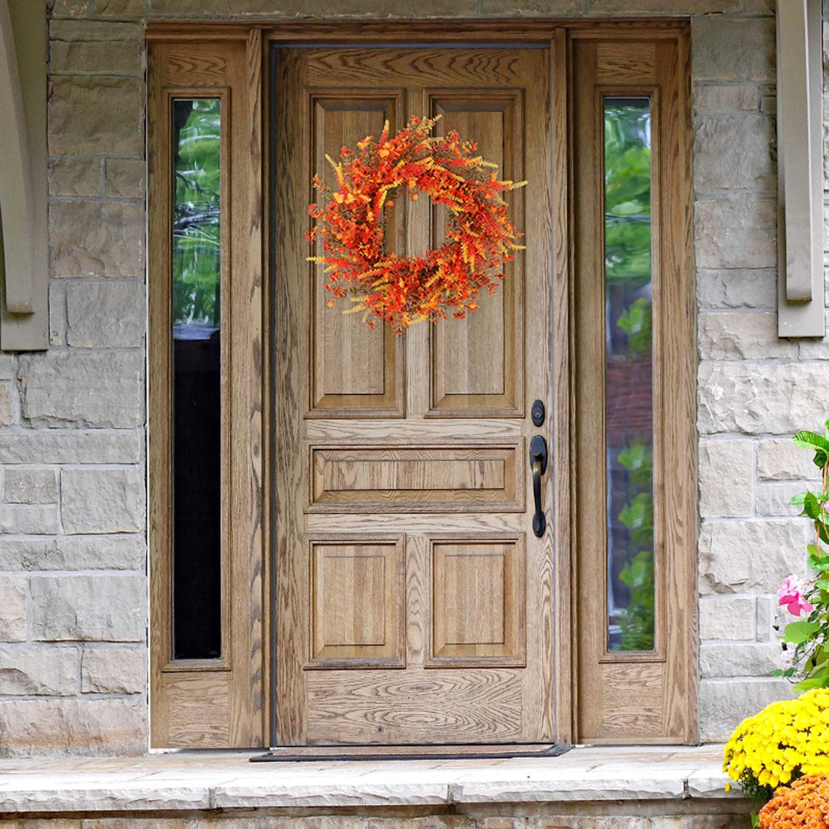 YIKA Halloween Decoration Fall Peony And Pumpkin Wreath Colorful Decorative Garland Home Decoration And Ornaments Suitable For Decoration In Multiple Scenarios F3Halloween Yard Decor