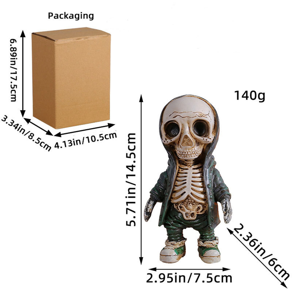 AUHomi Cool Skeleton Man Figurines, Street Dance Style Skull Resin Statues, Indoor Tabletop Halloween Decorations for Home Decor, Fashion Ornaments Ghost Festival Scene Decoration Props (A)