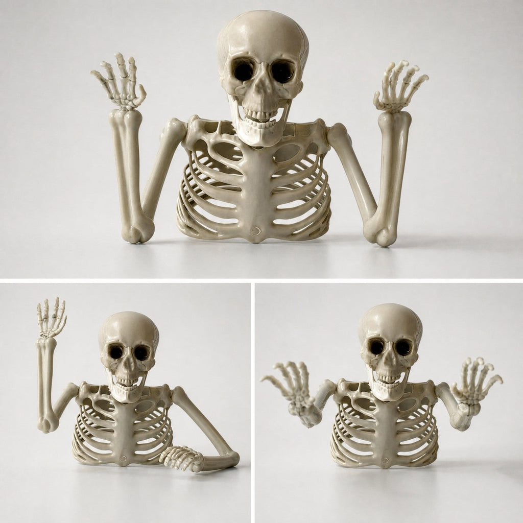 Halloween Ground Breaker Plastic Half Body Skeleton Decor Outdoor Yard Lawn, 8.66 × 9.45 in