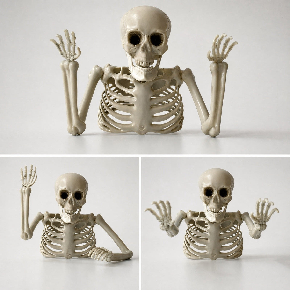 Halloween Ground Breaker Plastic Half Body Skeleton Decor Outdoor Yard Lawn, 8.66 × 9.45 in