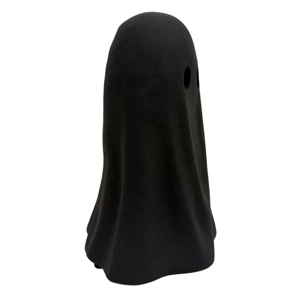 Paper Mache Ghost Decoration, Black, 10.9", Halloween by Way To Celebrate