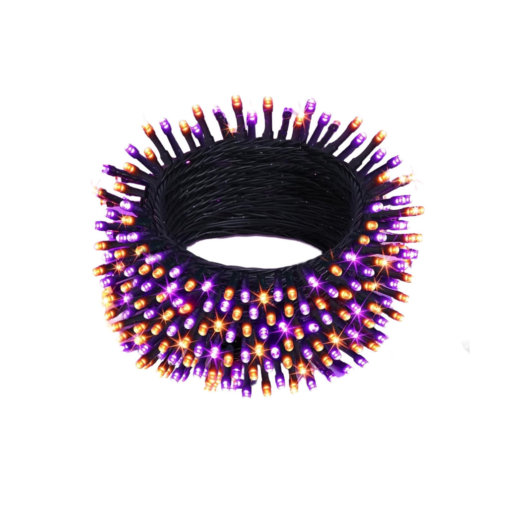 Halloween String Lights, 39Ft 100 LED Orange Purple Outdoor Waterproof Plug in Fairy Lights with 8 Modes for Yard Porch Window Mantel Party Decor