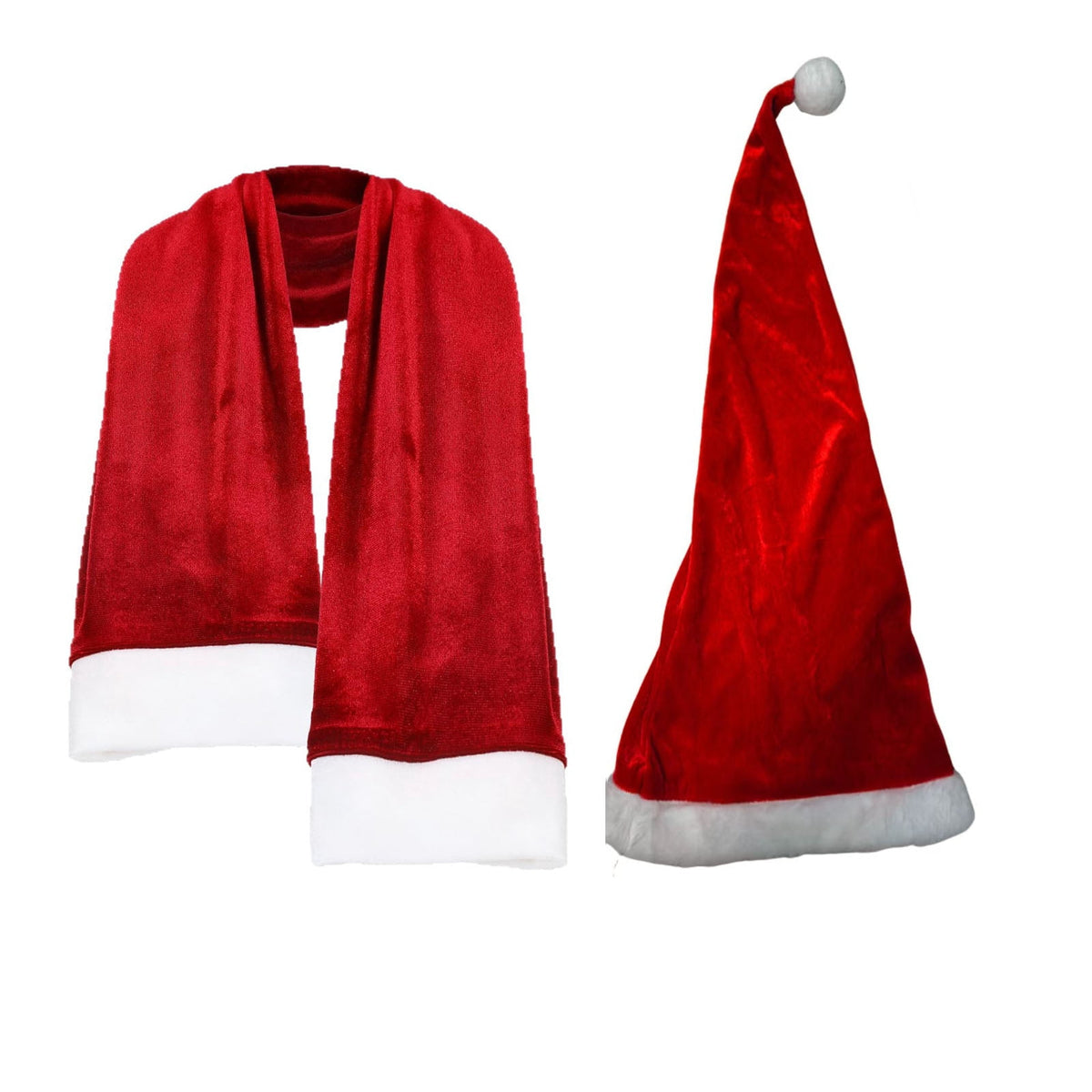 Giant Skeleton Christmas Outfit,12ft Skeleton Christmas Accessories Costume Including Giant Santa Hat,Xmas Banners,Scarf for Garden Lawn Indoor Outdoor Decor
