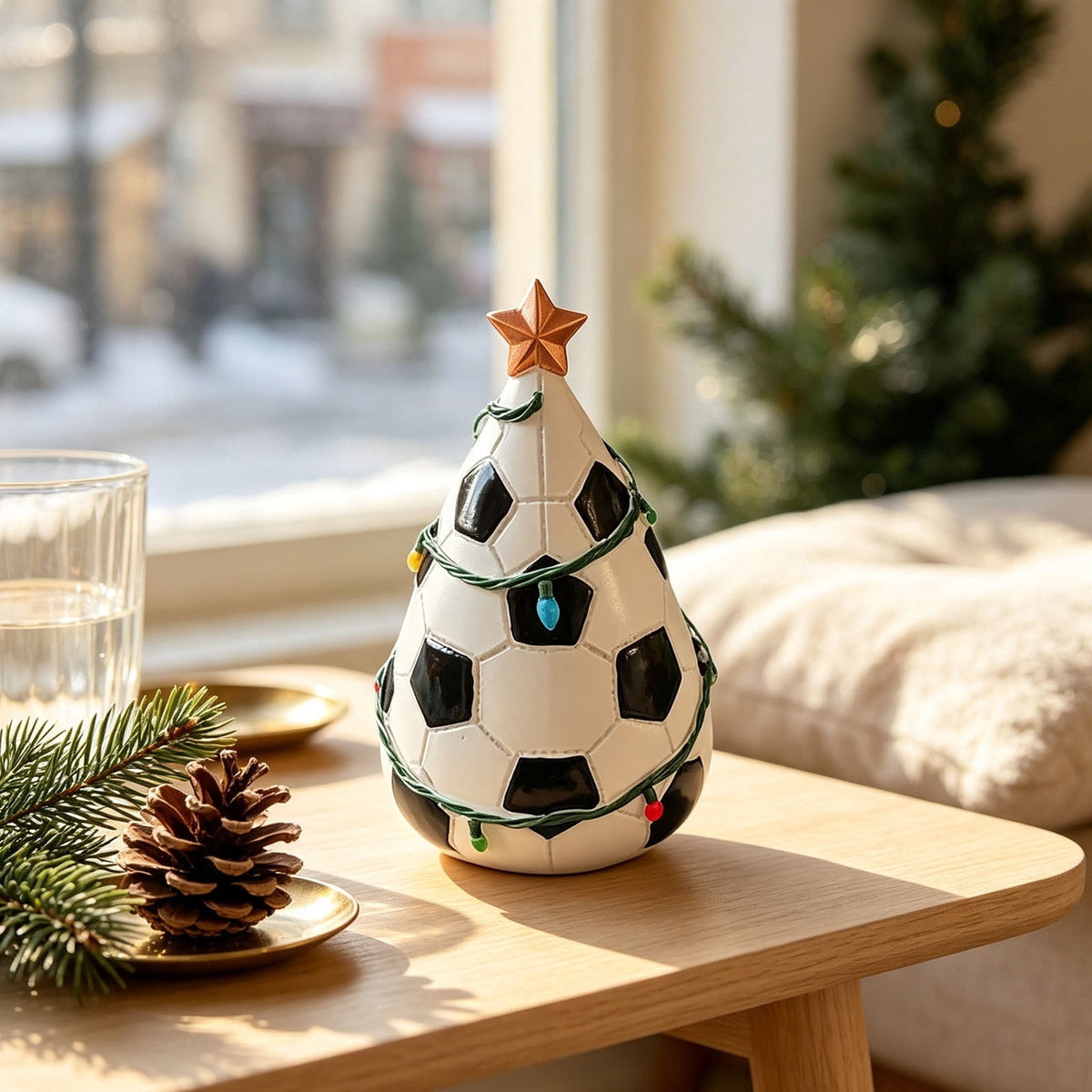 Christmas in july Decorations, Christmas Tree Resin Figurine, Sports Themed Tabletop Decor for Fall Thanksgiving Summerween, Unique Holiday Gift