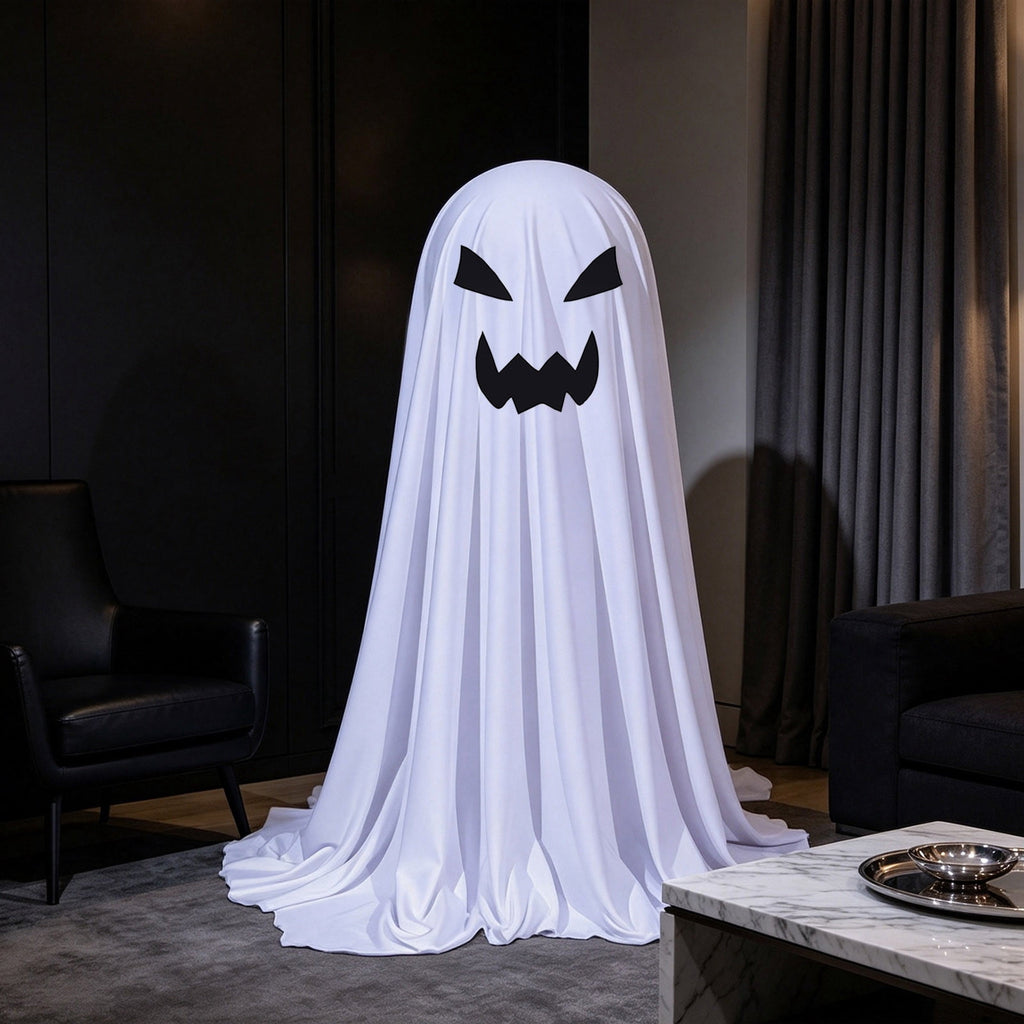 Aurorax Early Halloween Decorations Outdoor,Ghost Halloween Decoration 2 ft Realistic Waterproof Ghost Decor for Front Porch Yards Gardens Lawn Black