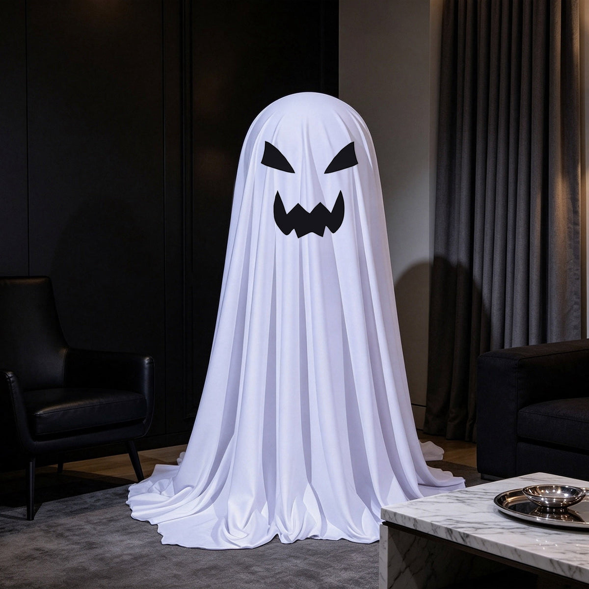 Aurorax Early Halloween Decorations Outdoor,Ghost Halloween Decoration 2 ft Realistic Waterproof Ghost Decor for Front Porch Yards Gardens Lawn Black
