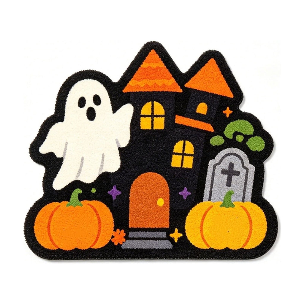 Halloween Door Mat Pumpkin Shaped Non-Absorbent Skidproof Mat 15.75x23.62in Polyester Skidproof & Weather Resistant for Front Door Porch Indoor Outdoor Halloween Door Mat by MPOISVA