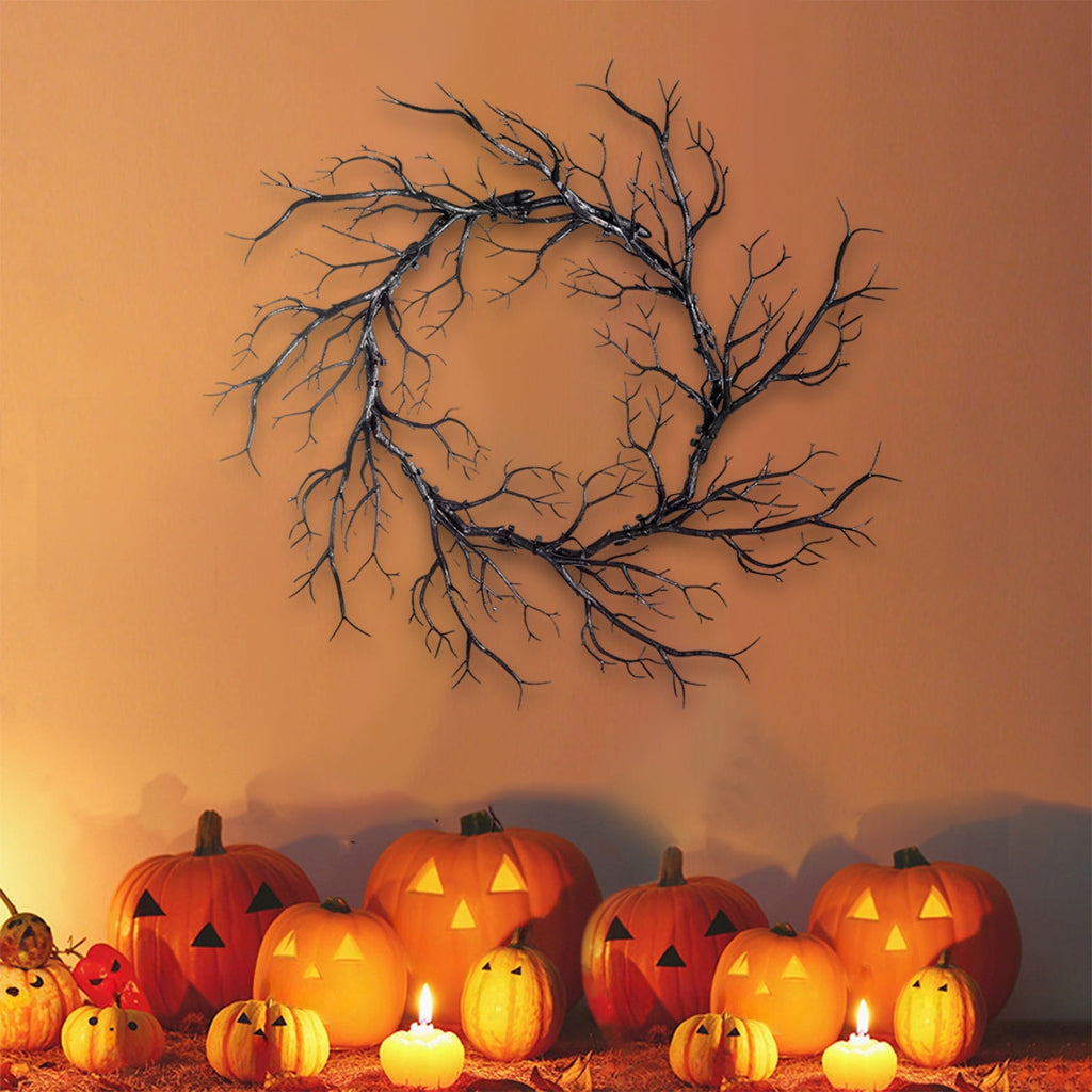 Fall Looped Dead Branch Design Wreath for Living Room Bedroom Dining Room Halloween Fall Christmas Thanksgiving Decoration
