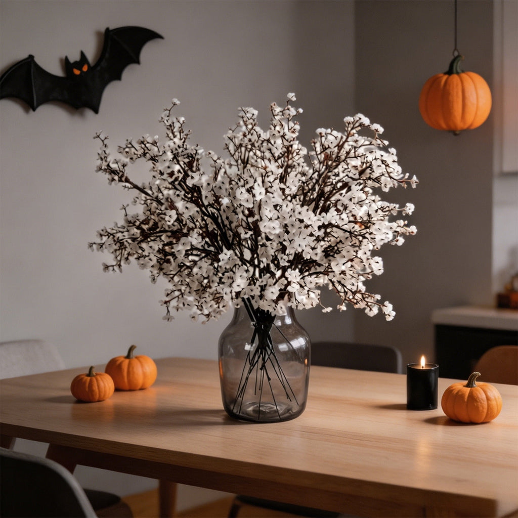 SCNOR 72 Inch Halloween Felt Garland with Ghost Pumpkin Witch Hat Spider Broom, Hanging Decor for Fireplace Mantel Wall