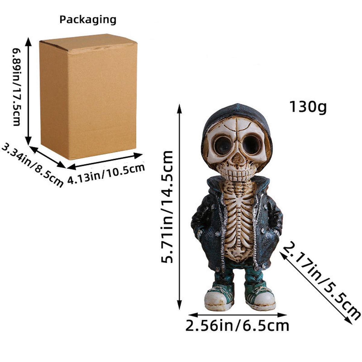 AUHomi Cool Skeleton Man Figurines, Street Dance Style Skull Resin Statues, Indoor Tabletop Halloween Decorations for Home Decor, Fashion Ornaments Ghost Festival Scene Decoration Props (A)