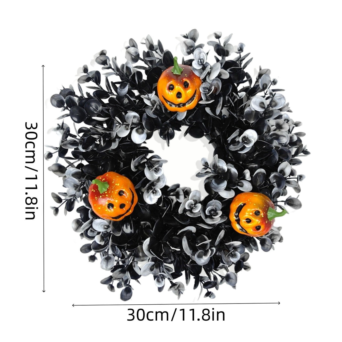 Hotyverty Halloween Wreath for Front Door, 13.77 Inch, Skull With Black Bow Wreath Halloween Decorations For Covered Outdoor Door & Farmhouse Gothic Home Ornament