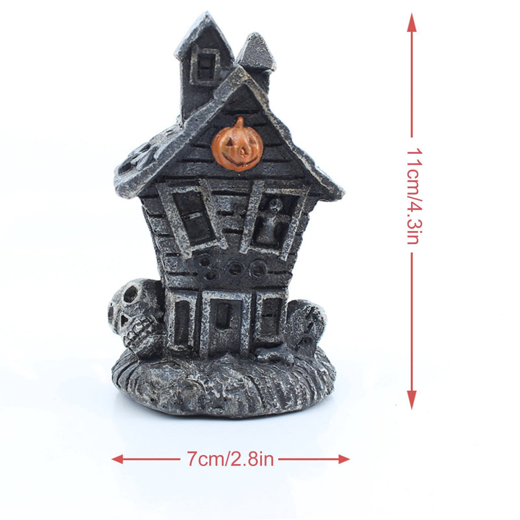 Resin Halloween Ghost Figurine, 10cm Black Spooky Ghost Statue for Mantel Tabletop Centerpiece Porch Indoor Cute Halloween Decor