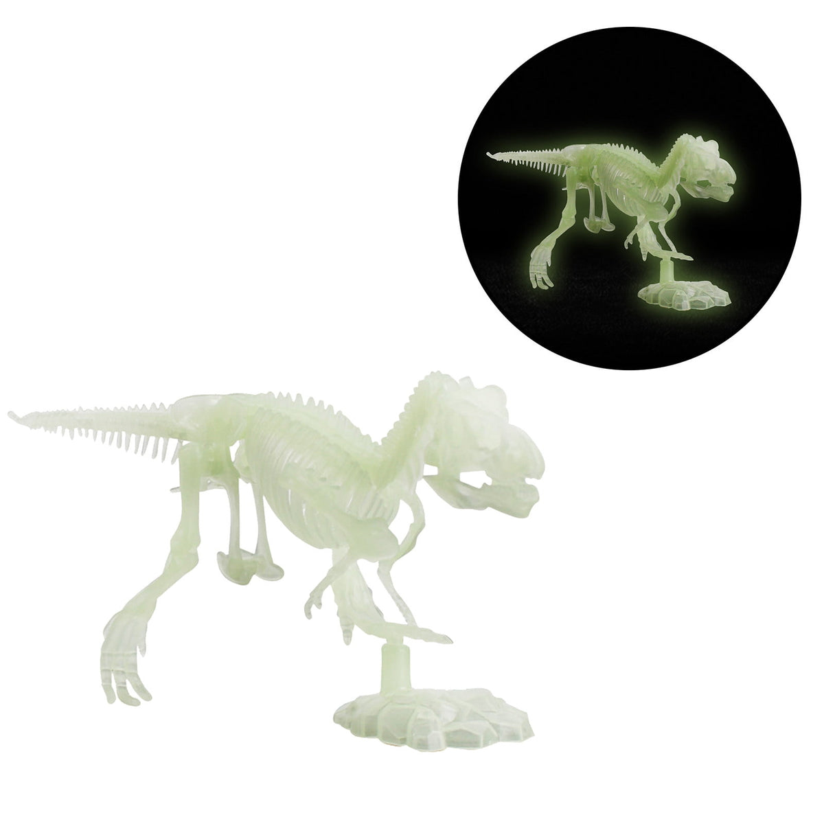 Gqtwoy 6Pcs Noctilucent Dinosaur Human Skeleton Model, Glow-in-the-Dark Skull Toy for Halloween Party, Spooky Bones Decor for Home & Office, Ideal for Haunted House & Holiday Decorations