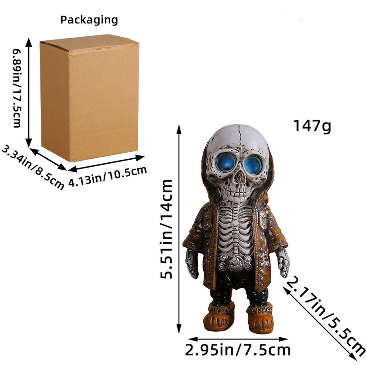 AUHomi Cool Skeleton Man Figurines, Street Dance Style Skull Resin Statues, Indoor Tabletop Halloween Decorations for Home Decor, Fashion Ornaments Ghost Festival Scene Decoration Props (A)