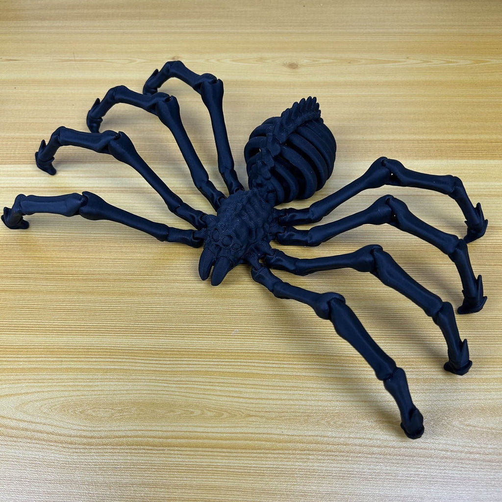 3D Printed Hell Skeleton Wolf Spider, Movable Contraction Spider Toy Ornament, Halloween Spider Decorations, Desktop 3D Printed Wolf Spider Toy for Halloween Decor