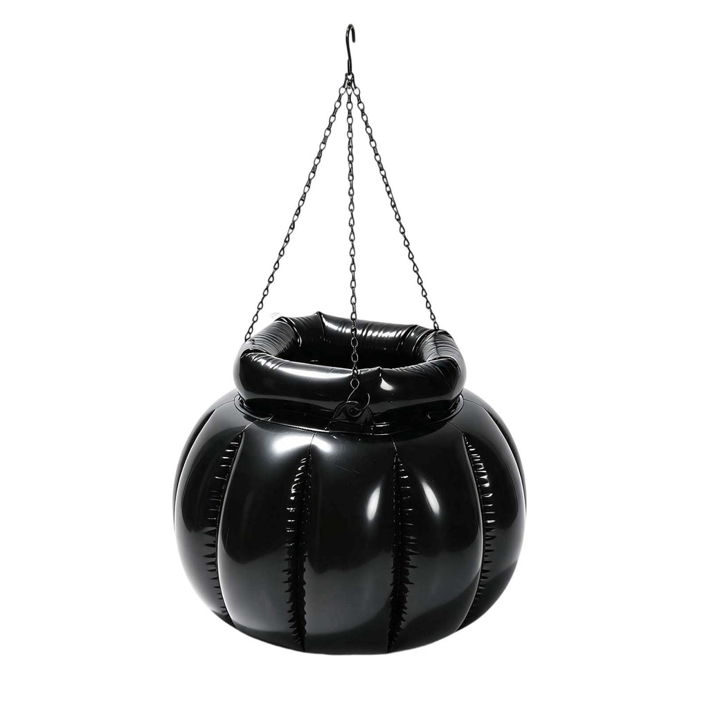 JHRGJIO Inflatable Witch Cauldron Cooler Stand Base, Hanging Pumpkin Ice Bucket with Mist Maker Fog Effect, Halloween Party Drink Chiller for Backyard Patio Outdoor Use