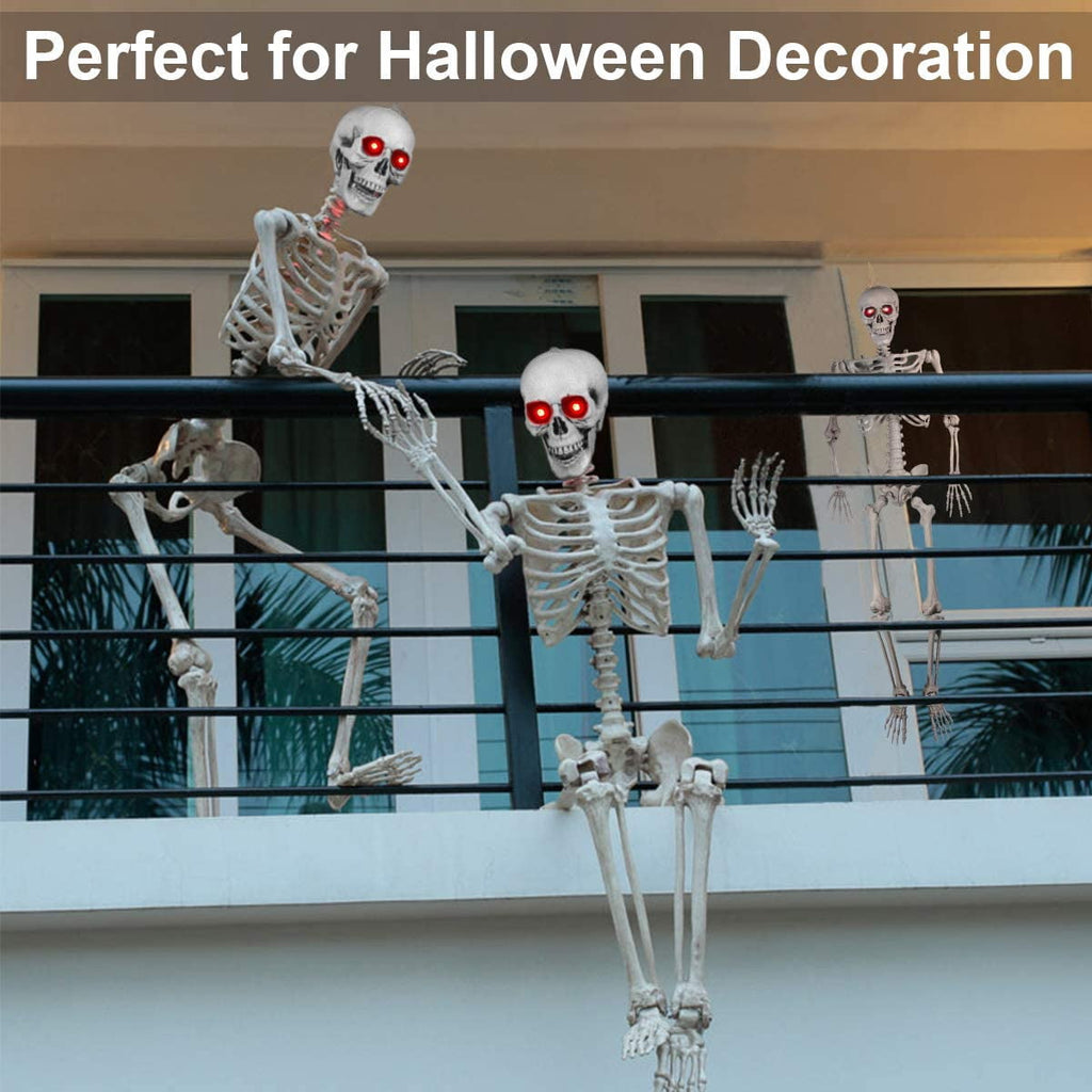 Gamexcel Scary Props Decoration, with Bag, Halloween Skeleton Bones Skull, Life Size, for Graveyard Scene Haunted Houses, 35 Pieces