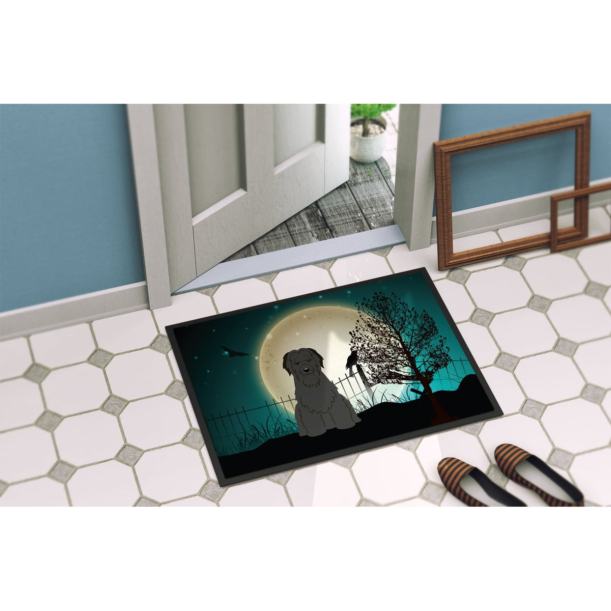 Carolines Treasures BB2271JMAT Halloween Scary Briard Black Indoor or Outdoor Mat, 24 x 0.25 x 36 in.