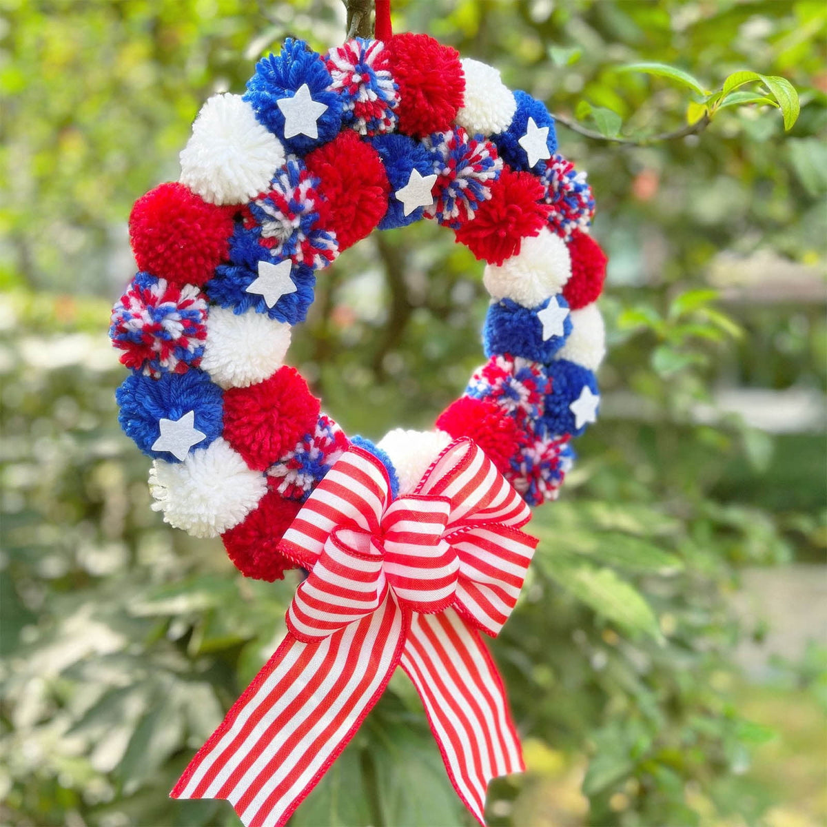 AZXY 4th of July Wreath,Patriotic Wreath,Independence Day Wreaths,Memorial Day Decorations