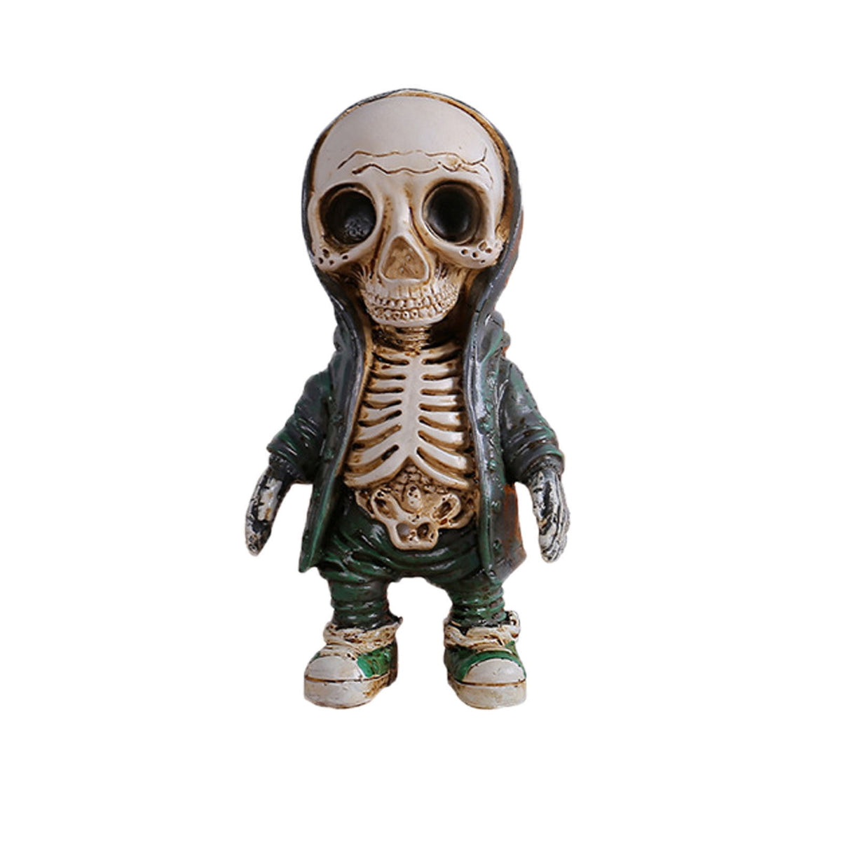 AUHomi Cool Skeleton Man Figurines, Street Dance Style Skull Resin Statues, Indoor Tabletop Halloween Decorations for Home Decor, Fashion Ornaments Ghost Festival Scene Decoration Props (A)