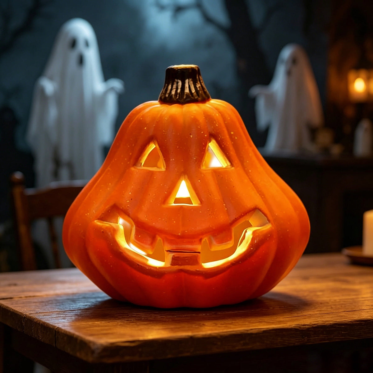 LEFXSMR Pumpkin Light, Glowing Large Plastic Pumpkin Decor with Led Lights, Waterproof Halloween Light for Yard Garden Outdoor Indoor Decor