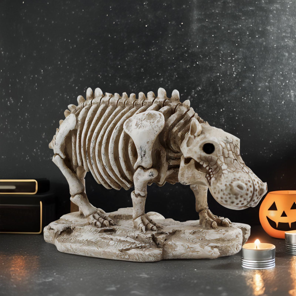 Dmlowu Animal Skeletons Halloween Decorations, 3.5x8" Plastic Halloween Skeleton for Home Decor, Spooky Human Skeleton for Halloween Decorations Outdoor & Infoor