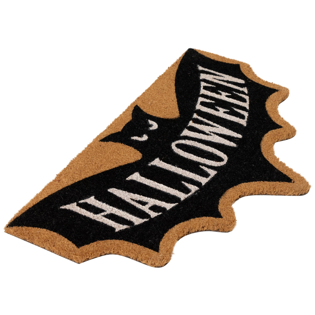 Northlight Natural Coir "Halloween" Bat Shaped Doormat - 18" x 30"