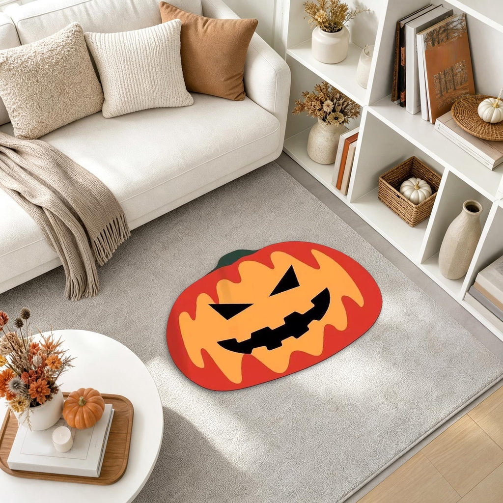 Halloween Door Mat Pumpkin Shaped Non-Absorbent Skidproof Mat 15.75x23.62in Polyester Skidproof & Weather Resistant for Front Door Porch Indoor Outdoor Halloween Door Mat by MPOISVA