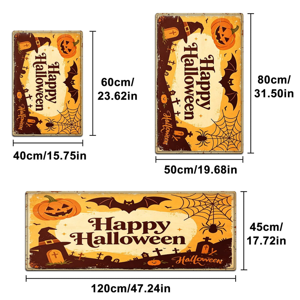 YIMEIS Halloween Orange Pumpkin Lantern Soft Non-slip 1Pc Flannel Mat and Kitchen Rugs,16''x24'',for Bathroom Entryway Bedroom