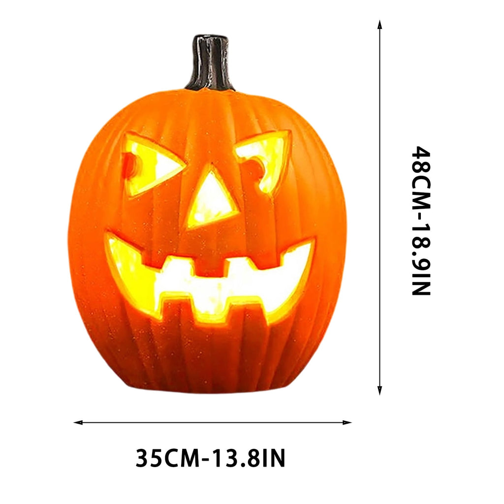 LEFXSMR Pumpkin Light, Glowing Large Plastic Pumpkin Decor with Led Lights, Waterproof Halloween Light for Yard Garden Outdoor Indoor Decor