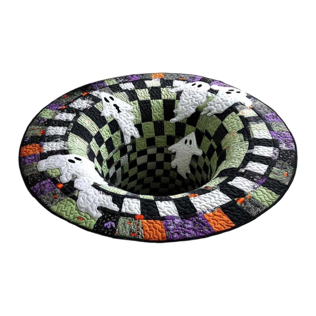Win s Way 3D Illusion Round Halloween Rug Optical Illusion Doormat Non- Washable Entryway Decor Spooky Fall Front Door Mat for Party Decoration Available in 15.8/23.6/31.5 Inch