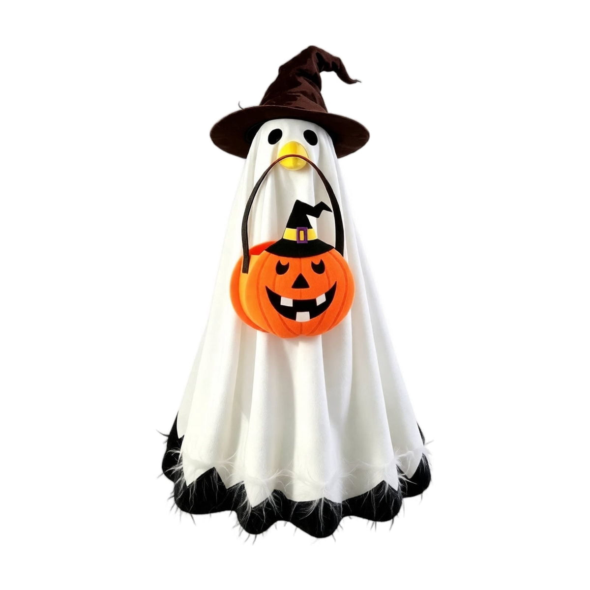 Halloween Garden Porch Decor, Porch Goose Outfits Halloween, 23 Inch Porch Goose Outfits, Witch Dress and Hat Set, Fits 23X11X26 Inch Standing Plush Goose for Front Porch Lawn