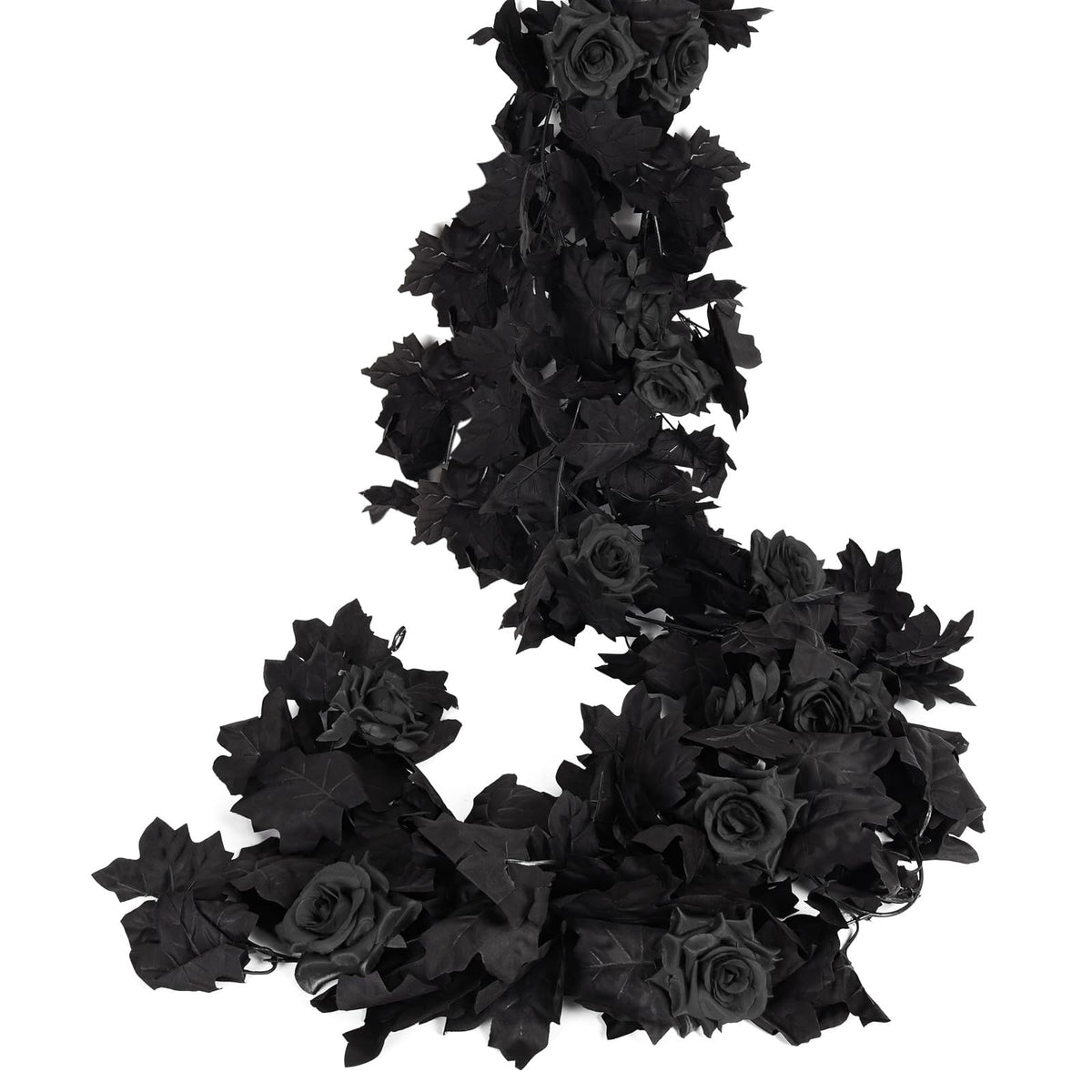 Halloween Black Rattan Decoration Wreath, A Wreath Indoor Wreath(Plastic, One Size)