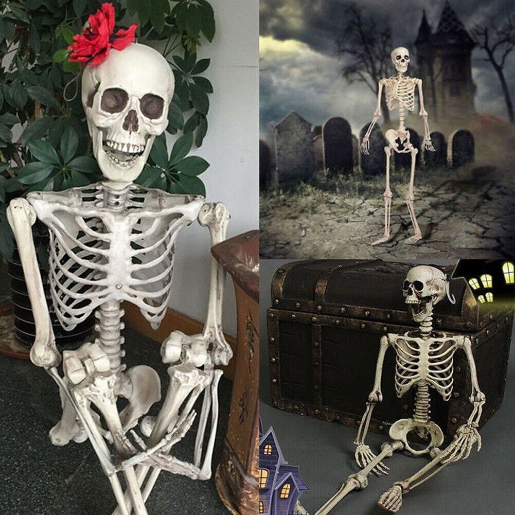 Halloween 15.7 inch skull bones Posable Human Skeleton Halloween Decoration Party Prop