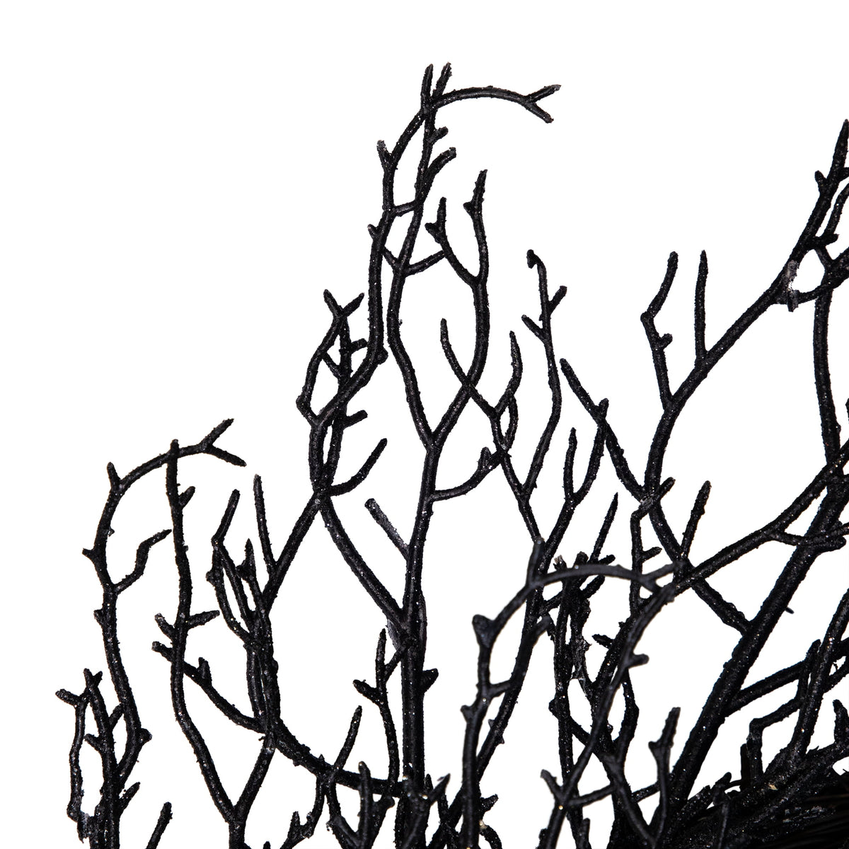 Northlight Glittered Twig Artificial Halloween Wreath - 24" - Black - Unlit