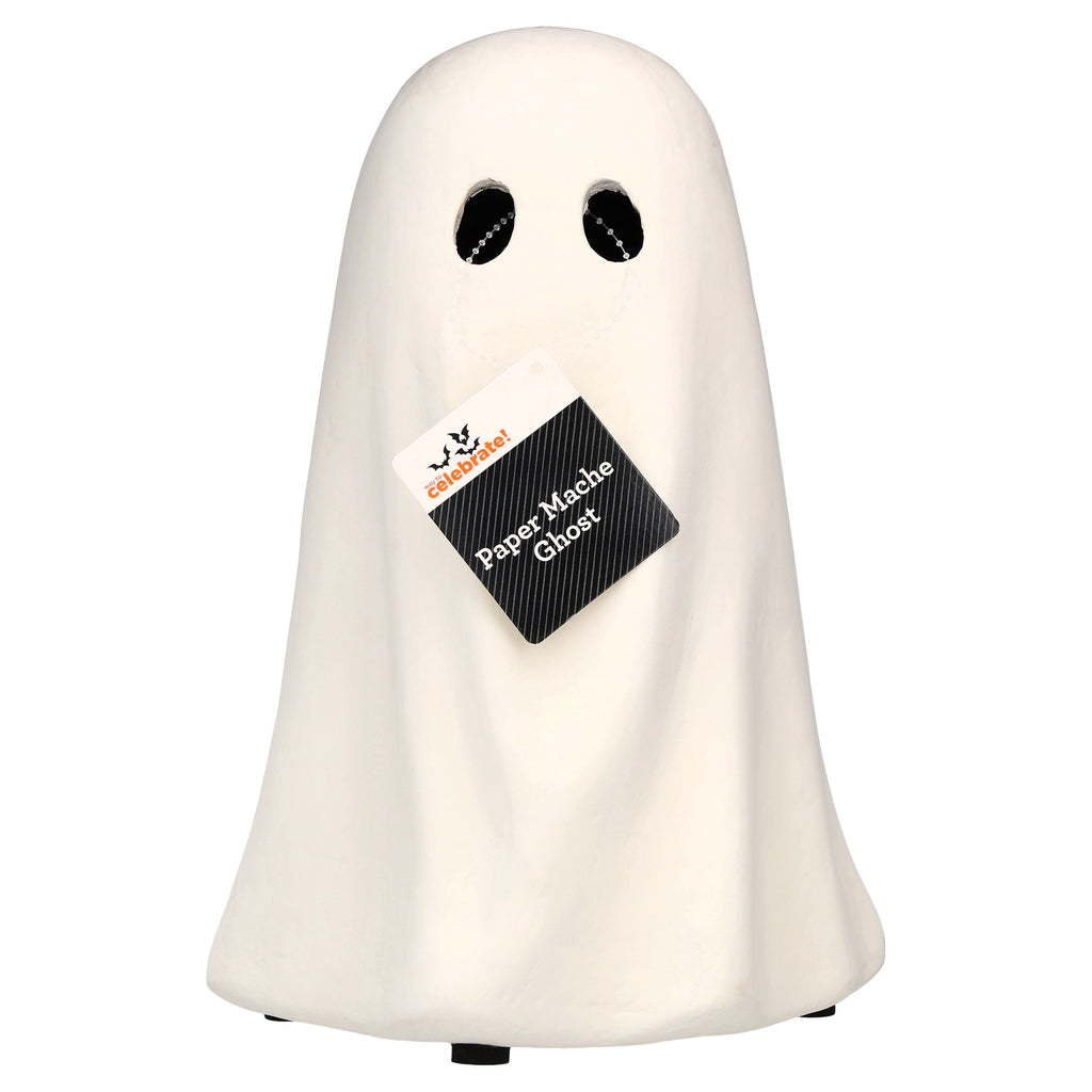 Paper Mache Ghost Decoration, Black, 10.9", Halloween by Way To Celebrate