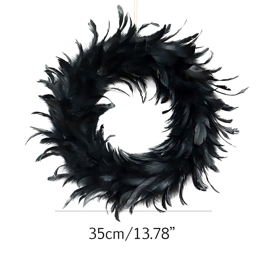 WWC Halloween Wreath, Artificial Silk Bats And Skulls Wreath, Gothic Halloween Decor for Fall Party Front Door Porch Mantel
