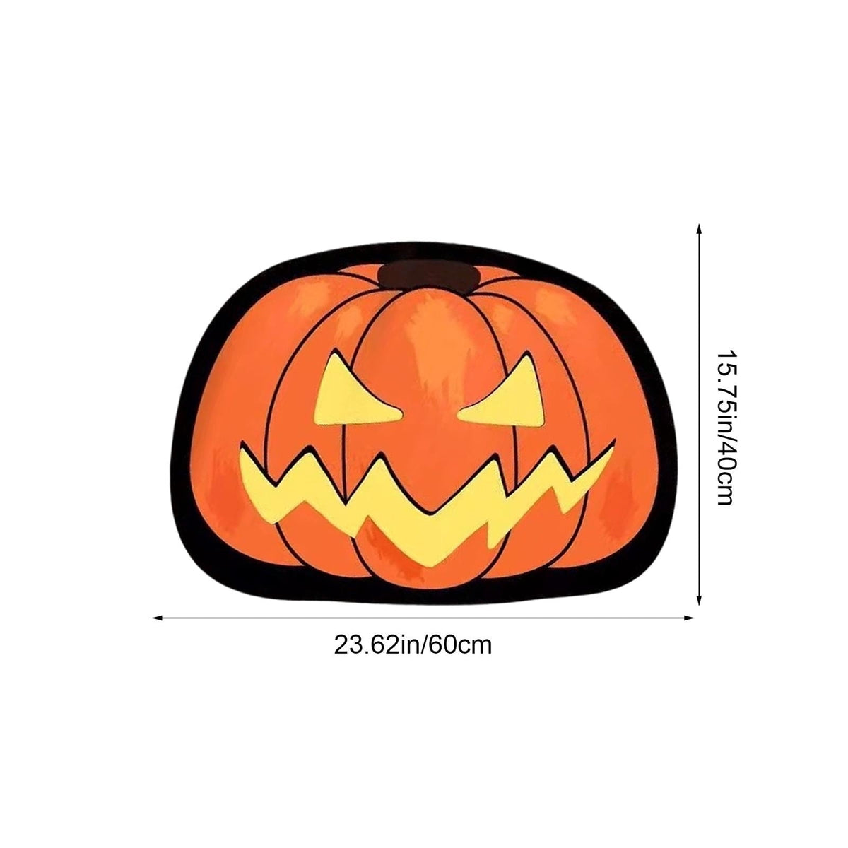Halloween Door Mat Pumpkin Shaped Non-Absorbent Skidproof Mat 15.75x23.62in Polyester Skidproof & Weather Resistant for Front Door Porch Indoor Outdoor Halloween Door Mat by MPOISVA