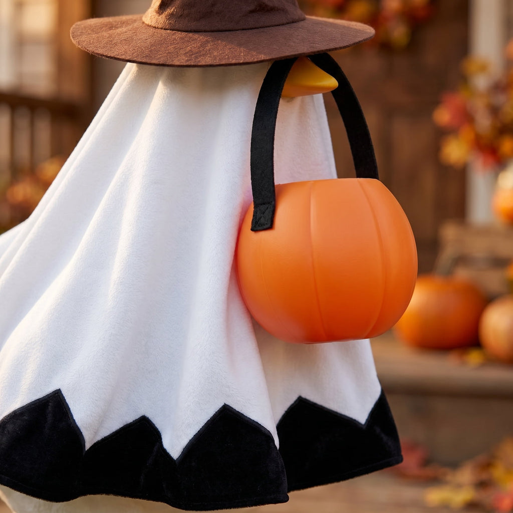 Halloween Garden Porch Decor, Porch Goose Outfits Halloween, 23 Inch Porch Goose Outfits, Witch Dress and Hat Set, Fits 23X11X26 Inch Standing Plush Goose for Front Porch Lawn