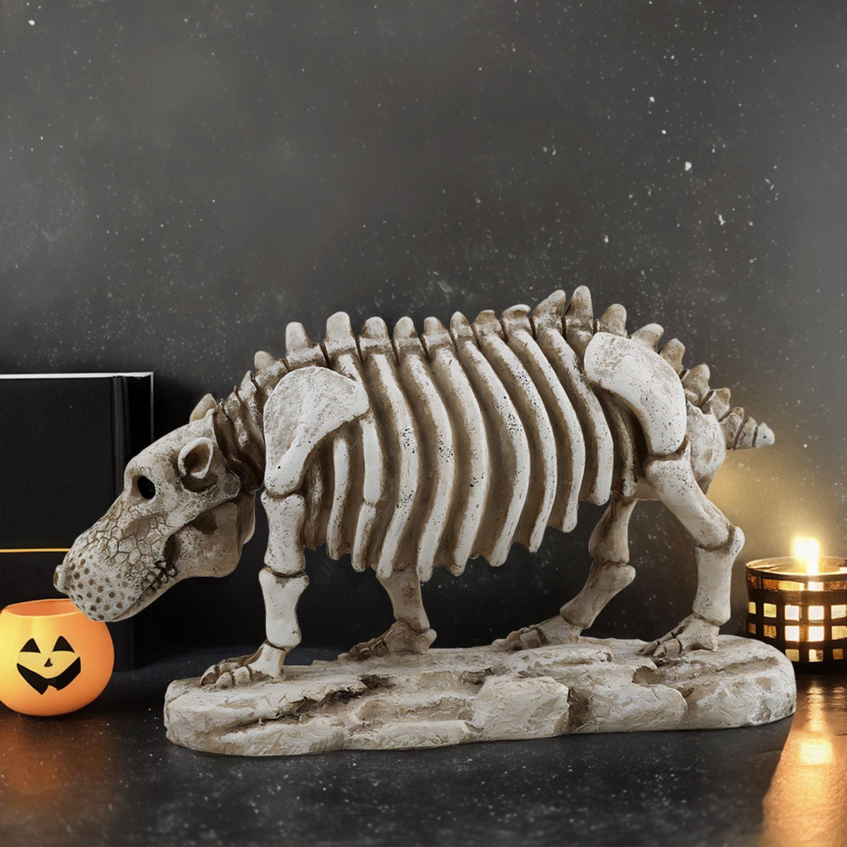 Dmlowu Animal Skeletons Halloween Decorations, 3.5x8" Plastic Halloween Skeleton for Home Decor, Spooky Human Skeleton for Halloween Decorations Outdoor & Infoor